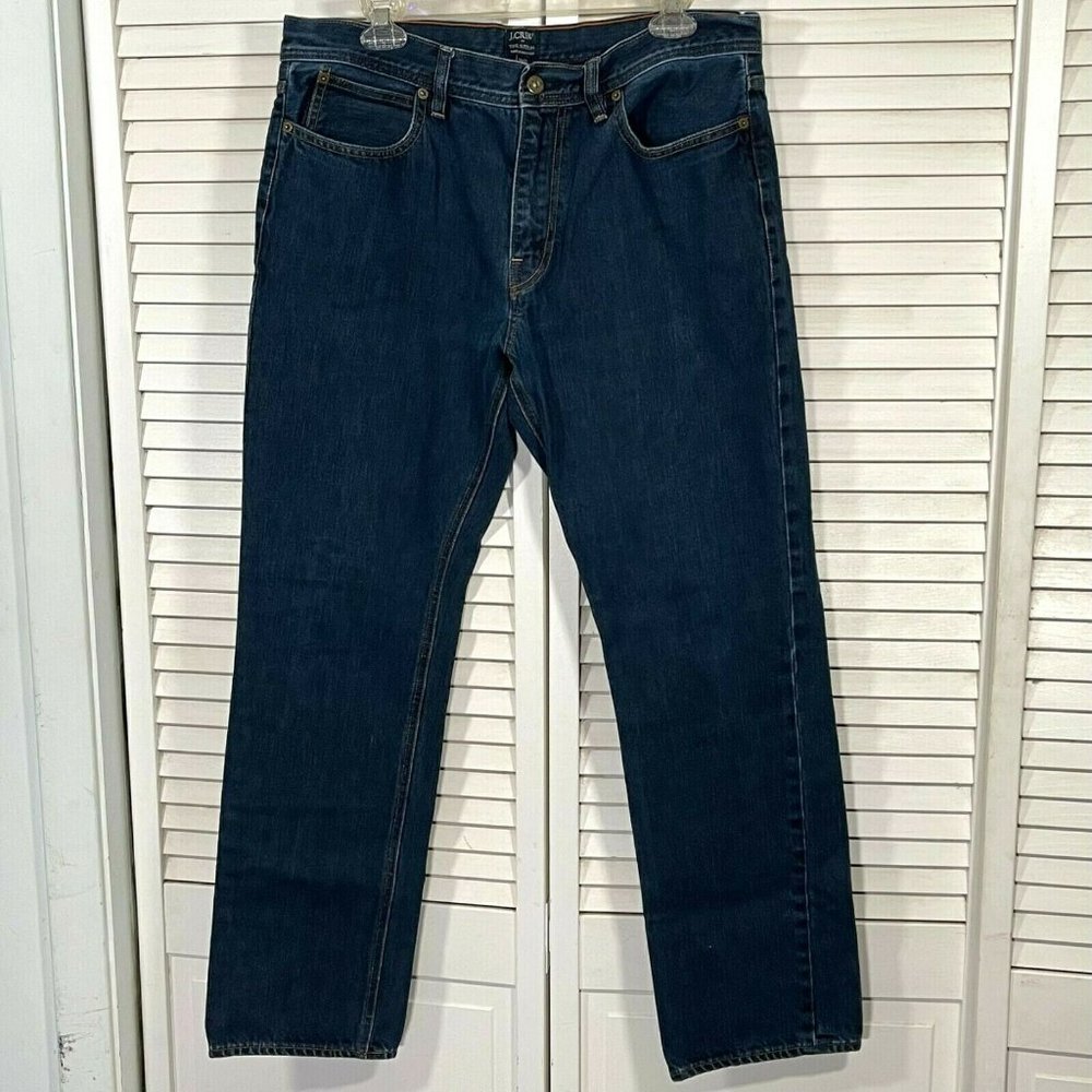 J. Crew Men's The Sutton Straight Fit Denim Jeans Tag 34x32 Actual 34x30